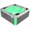 imageEmpava Luxury Outdoor Hot Tub 6 Person Whirlpool Outdoor Spa Tub Freestanding Bathtub 87IN 37 Jets Massage Square Relaxing Home Garden Hot Tub Spa with LED Lights ampamp Cover Gray