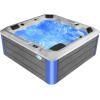 imageEmpava Luxury Outdoor Hot Tub 6 Person Whirlpool Outdoor Spa Tub Freestanding Bathtub 87IN 37 Jets Massage Square Relaxing Home Garden Hot Tub Spa with LED Lights ampamp Cover Gray
