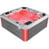 imageEmpava Luxury Outdoor Hot Tub 6 Person Whirlpool Outdoor Spa Tub Freestanding Bathtub 87IN 37 Jets Massage Square Relaxing Home Garden Hot Tub Spa with LED Lights ampamp Cover Gray
