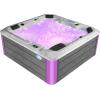 imageEmpava Luxury Outdoor Hot Tub 6 Person Whirlpool Outdoor Spa Tub Freestanding Bathtub 87IN 37 Jets Massage Square Relaxing Home Garden Hot Tub Spa with LED Lights ampamp Cover Gray