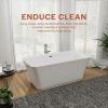 imageEmpava Modern 59 inch Acrylic Freestanding Bathtub Contemporary Soaking Tub with Overflow and Drain White BT511