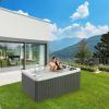 imageEmpava Outdoor Massage Whirlpool Spa 3Person 22Jet Lounger Acrylic Hot Tub with Ozonator White 7283quot L x4724 W x 2874quot H