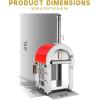 imageEmpava Outdoor Pizza Oven with Open Shelf and Wheels Portable Wood Fired for Grill ampamp Outside Camping Backyard Party in Stainless Steel 386Inch Italian Red