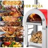 imageEmpava Outdoor Pizza Oven with Open Shelf and Wheels Portable Wood Fired for Grill ampamp Outside Camping Backyard Party in Stainless Steel 386Inch Italian Red