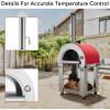 imageEmpava Pizza Oven with Open Shelf and Wheels for Outdoor Kitchen Wood Fire for Grill ampamp Camping Backyard Party in Stainless Steel 386 Inch Italian RedItalian Red