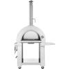 imageEmpava Pizza Oven with Open Shelf and Wheels for Outdoor Kitchen Wood Fire for Grill ampamp Camping Backyard Party in Stainless Steel 386 Inch Italian RedStainless Steel