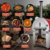 imageEmpava Pizza Oven with Open Shelf and Wheels for Outdoor Kitchen Wood Fire for Grill ampamp Camping Backyard Party in Stainless Steel 386 Inch Italian RedItalian Red