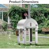imageEmpava Pizza Oven with Open Shelf and Wheels for Outdoor Kitchen Wood Fire for Grill ampamp Camping Backyard Party in Stainless Steel 386 Inch Italian RedSilver