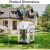 imageEmpava Pizza Oven with Wheels and Side Panel for Outdoor Kitchen Wood Fired for Grill ampamp Outside Camping Backyard Party in Stainless SteelFreestanding46 Inch SilverSilver