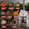 imageEmpava Pizza Oven with Wheels and Side Panel for Outdoor Kitchen Wood Fired for Grill ampamp Outside Camping Backyard Party in Stainless SteelFreestanding46 Inch SilverSilverItalian Red