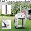 imageEmpava Pizza Oven with Wheels and Side Panel for Outdoor Kitchen Wood Fired for Grill ampamp Outside Camping Backyard Party in Stainless SteelFreestanding46 Inch SilverSilver