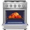 imageEmpava Slidein ampamp Freestanding Gas Range Stove455 Cu Ft Convection Oven Capacity with Mechanical Knobs ControlHeavy Duty Cast Iron Grates 5 Sealed Burners Cooktop Stainless Steel30 InchGR03