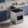 imageEmpava Slidein ampamp Freestanding Gas Range Stove455 Cu Ft Convection Oven Capacity with Mechanical Knobs ControlHeavy Duty Cast Iron Grates 5 Sealed Burners Cooktop Stainless Steel30 InchGR03