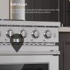 imageEmpava Slidein ampamp Freestanding Gas Range Stove455 Cu Ft Convection Oven Capacity with Mechanical Knobs ControlHeavy Duty Cast Iron Grates 5 Sealed Burners Cooktop Stainless Steel30 InchGR10