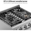 imageEmpava Slidein ampamp Freestanding Gas Range Stove455 Cu Ft Convection Oven Capacity with Mechanical Knobs ControlHeavy Duty Cast Iron Grates 5 Sealed Burners Cooktop Stainless Steel30 InchGR03