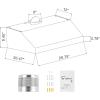 imageEmpava Under Cabinet Range Hood DuctedDuctlessCharcoalfilter Sold Separately Touch Control 3Speed 400 CFM Stainless Steel 30 in RH07Touch