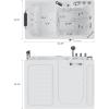 imageEmpava Walk In Tub for Seniors54quot x 30 Right Drain12 Air ampamp 13 Whirlpool Massage Jets Bathtubwith builtin Heater2 Safety Handrail1925quot Wide Right Outswing DoorSlipResistant FloorAcrylicWhite