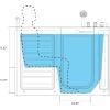 imageEmpava Walk In Tub for Seniors54quot x 30 Right Drain12 Air ampamp 13 Whirlpool Massage Jets Bathtubwith builtin Heater2 Safety Handrail1925quot Wide Right Outswing DoorSlipResistant FloorAcrylicWhite
