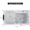 imageEmpava WalkIn Tub Japanese Soaking Bath Right Outward Door Low Threshold SlipResistant Builtin Seat Fast Drain Handrails Easy Access for Seniors ampamp MobilityImpaired54quot