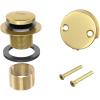 imageBath Tub Drain and Overflow Kit Tub Drain Replacement with TwoHole Overflow Faceplate and Universal FineCoarse Thread Brushed Gold