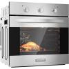 imageEmpava 24 inch Electric Single Wall Oven with 6 Cooking Funcitons Builtin Convection System with Mechanical Knob Control Stainless SteelB14