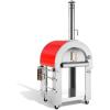 imageEmpava 325quot Wood Fired Pizza Oven Grill with Stand and Wheels for Outdoor Camping Backyard GardenPatio in Stainless Steel RedPG06