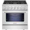 imageEmpava 36 Inch ProStyle Slidein Single Oven Gas Range with 6 Sealed Ultra HighLow BurnersHeavy Duty Continuous Grates in Stainless Steel36 Inch