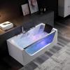 imageEmpava 59 Whirlpool Bathtub Jetted Tub with LightSPA Hydromassage with ChromatherapyAcrylic3Side ApronWhite