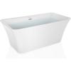imageEmpava 59quot Luxury Freestanding Acrylic Soaking SPA Tub Modern Stand Alone Bathtubs with Custom Contemporary Design  59 Inch WhiteWhite