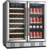imageEmpava Cooler Refrigerator 160 Bottles Dual Zone Built in or Freestanding Compressor Wine Fridge Chiller in Stainless Steel 24 Inch30in Dual Zone