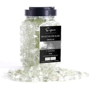 imageEmpava 10 lbs 10in Cashew Reflective Tempered Glass for Gas Fire Pit Crystal Ice