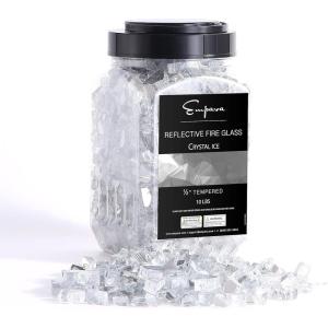 imageEmpava 10 lbs 12in Reflective Tempered Glass for Gas Fire Pit Caribbean BlueCrystal Ice