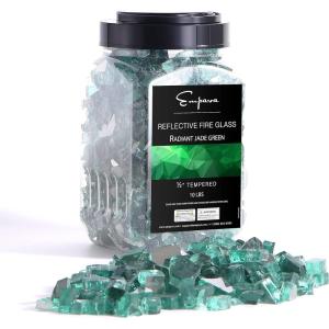 imageEmpava 10 lbs 12in Reflective Tempered Glass for Gas Fire Pit Caribbean BlueRadiant Jade Green