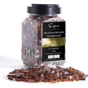 imageEmpava 10 lbs 14in Reflective Tempered Fire Glass for Gas Fire Pit in Captivating Copper