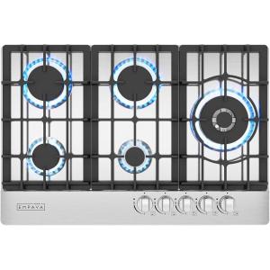 imageEmpava 12 in Gas Stove Cooktop 2 Italy Sabaf Sealed Burners NGLPG Convertible in Stainless Steel 12x21 InchGas 30