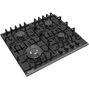 imageEmpava 24 in Gas Stove Cooktop 4 Italy Sabaf Sealed Burners NGLPG Convertible Tempered Glass in Black 24 Inch