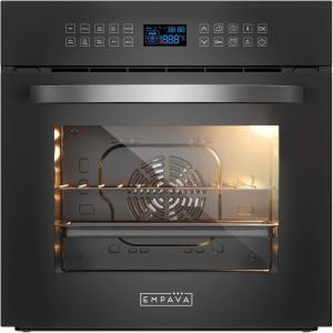 imageEmpava 24 inch Electric Single Wall Oven with 6 Cooking Funcitons Builtin Convection System with Mechanical Knob Control Stainless SteelC17