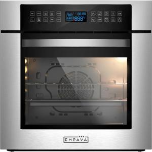 imageEmpava 24quot 10 Cooking Functions W Rotisserie Electric LED Digital Display Touch Control Builtin Convection Single Wall Oven EMPV24WOC02Oven