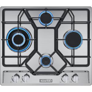 imageEmpava 30 in Gas Stove Cooktop 5 Italy Sabaf Sealed Burners NGLPG Convertible in Black Tempered Glass 30 Inch24 Inch