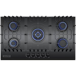 imageEmpava 36 Inch Gas Cooktop with 5 Italy Sabaf Sealed Burners NGLPG Convertible Tempered Glass in Black Model 2020
