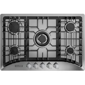 imageEmpava 36 Inch Gas Stove Cooktop 5 Italy Sabaf Sealed Burners NGLPG Convertible in Stainless Steel30GC5B70C