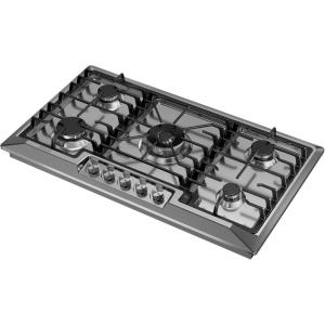 imageEmpava 36 Inch Gas Stove Cooktop 5 Italy Sabaf Sealed Burners NGLPG Convertible in Stainless SteelGas Stove