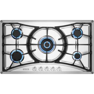 imageEmpava 36 in Gas Stove Cooktop with 5 Italy Sabaf Sealed Burners NGLPG Convertible in Stainless Steel EMPV36GC22 36 Inch