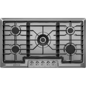 imageEmpava 36quot Recessed Gas Stove Cooktop with 5 Italy SABAF Sealed Burner NGLPG Convertible in Stainless Steel36GC23
