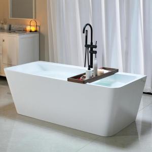 imageEmpava 67quot Bathtub Acrylic SPA Tub by Empava  Back to Wall Bathtubs with Custom Contemporary Design White