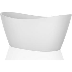 imageEmpava 67quot Luxury Modern Bathroom Freestanding White Color Acrylic Bathtub Soaking SPA Tub With Drain and Overflow67 InCurved1518