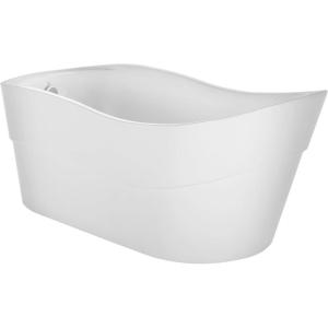 imageEmpava 67quot Luxury Modern Bathroom Freestanding White Color Acrylic Bathtub Soaking SPA Tub With Drain and Overflow67 InStreamline1527