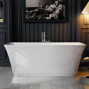 imageEmpava 69 Inch Freestanding Bathtub  Acrylic Free Standing Soaking Tubs with Contemporary Design White59 Inch