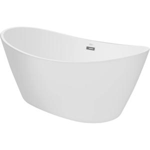 imageEmpava 69quot Freestanding Bathtub Luxury Acrylic Soaking Tub Modern StandAlone Design Glossy White  cUPC Certified59 Inch with LED