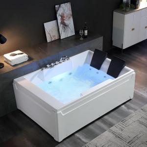 imageEmpava 72quot x 48quot Whirlpool Tub for Couple1125W Jetted Bathtub with Light Hydro MassageChromatherapyETL Certified110 GallonsLeft Drain72 Inch
